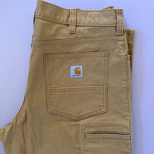 Carhartt Rugged Flex Work Pants Mens 36x34 Tan Excellent BN2517-M Relaxed Fit